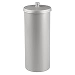 iDesign Freestanding Bathroom Toilet Paper Storage Holder with Lid for 3 Extra Rolls, Silver