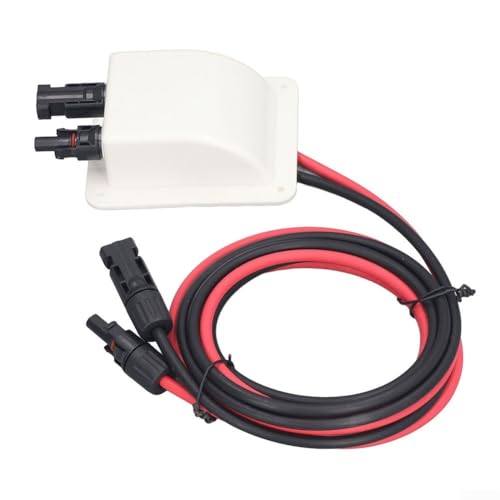 Hasaller Scatola di giunzione solare con doppio ingresso cavi e prolunga da 31 cm in ABS resistente ai raggi UV, per camper, tetto, yacht, garage, giardino, pannello fotovoltaico, cablaggio incluso in