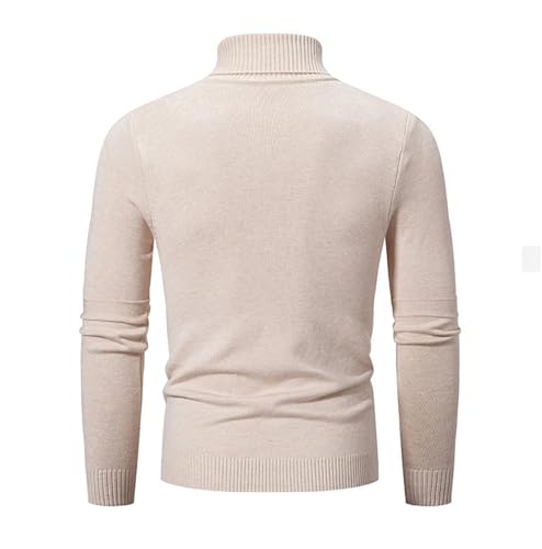 Men's Turtleneck Pullovers Sweater Solid Color Slim Long Sleeve Warm Knitted Bottoming Pullover Sweater2
