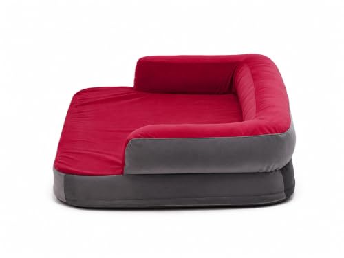 Image of Cutepups Memory Foam (S, Red /Grey Square Orthopedic Dog Bed Comfortable Dog Mattress for Sleeping, Washable pet Bed for Dogs Small,Medium,Large,XL,XXL.3XL,4XL