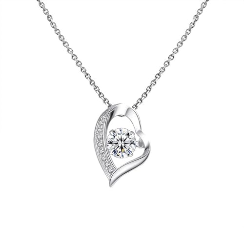Collier cœur or blanc et moissanite, le cadeau romantique idéal pour elle