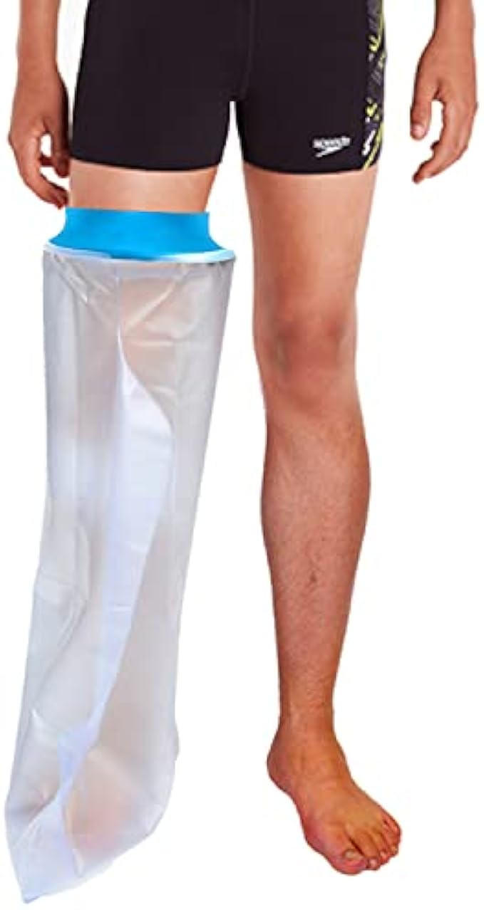 Asunby Cast Covers for Shower Leg Adult Waterproof full Leg Protector Shower Bandage Wound Showering for Broken Long Leg Knee Foot Ankle Wound Burns,Reusable