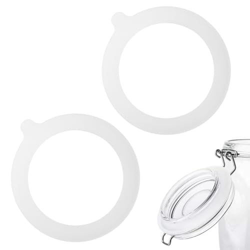 BOUMVID 2 Stück Dichtringe für Einweckgläser, Einmachgummiringe Auslaufsicher Gummiringe, Weiß Gläser Silikon Glasdichtungen Ersatz Einkochringe, für Deckel Einmachgläser Weckgläser BOUMVID 2 Stück Dichtringe für Einweckgläser, Einmachgummiringe Auslaufsicher Gummiringe, Weiß Gläser Silikon Glasdichtungen Ersatz Einkochringe, für Deckel Einmachgläser Weckgläser