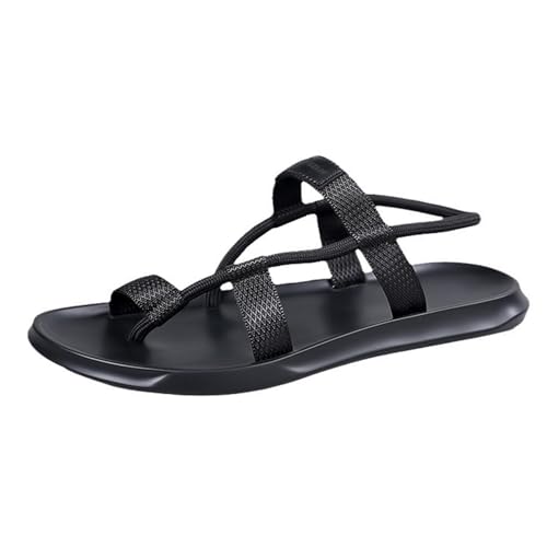 Casual Foot Correction Flat Sandals Men, Men's Summer Comfy Breathable Adjustable Bunion Corrector Sandals, Non-slip Beach Walking Shoes with Orthopedic Toe Ring, Heartwarming Ideas