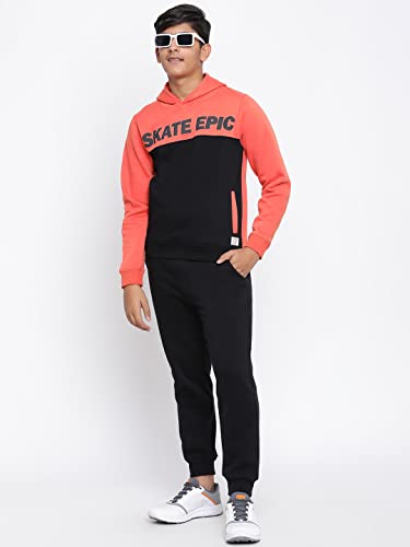 Image of Li'l Tomatoes Boys Fleece Winter Tracksuit Set | Full Sleeve Sweatshirt & Track Pant | Soft & Warm | 7-16 Years