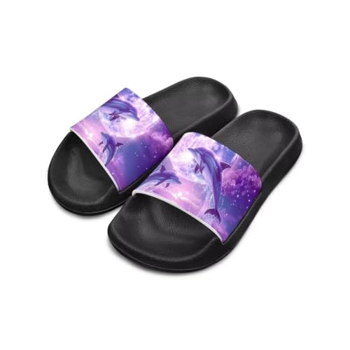 Image of Unisex Slides for Girls Boys Comfortable Slippers Slides Non-slip Shower Shoes House Fashion Thick for Indoor & Outdoor Gifts