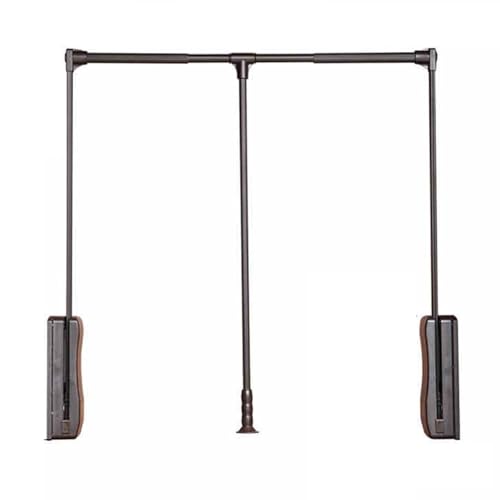 Tringle de placard rabattable robuste en acier noir pour meuble sur mesure