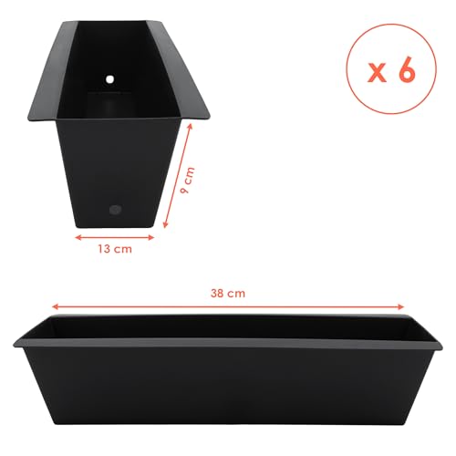 Spetebo Pflanzkasten Einsatz für Europalette - 6 Stück/Kunststoff in anthrazit - Blumenkasten Balkonkasten Pflanzenkasten