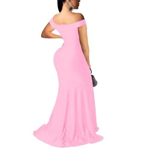 Image of Fooullaide Women Sexy Off Shoulder Elegant V Neck Wrap Formal Evening Gowns