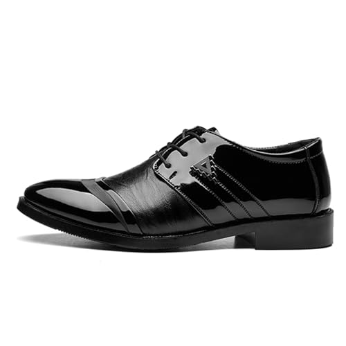 Mens Lace Up Dress Shoes Modern Formal Business Casual Office Suit Tuxedo Patent Leather Oxford Shoes3