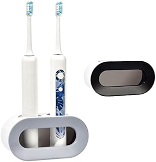 2Pcs Electric Toothbrush Holder,Wall Mounted Electric Toothbrush Holder,Double Hole Electric Toothbrush Stand Toothbrush Organizer for Bathroom (Black+grey)