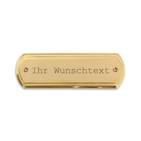 Türschild mit Ihrer Gravur, hochwertiges Messingschild – 134 x 44 mm, rechteckig, rund - Türschild, Namensschild… – Bild 7