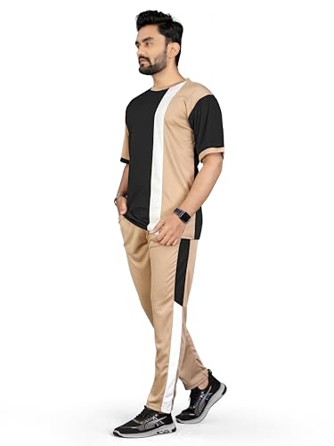 Cotton Blend Cord-Set for Men, Regular Fit Half Sleeves T-Shirt and Lower Set | Night Suit, Summer Track Suit for Boys | Ideal for Casual Outings, Workout, Gym, Sports - Image 6