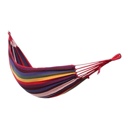SHINEOFI Hamaca Colgante para Camping y Exteriores de Lona Gruesa Tamaño 200X80 CM Color Arcoíris Ligera y Resistente para Jardín y Actividades al Aire Libre
