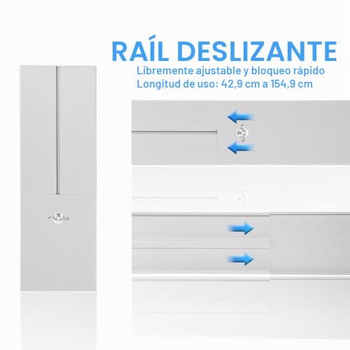 Kit de aire acondicionado portátil para puerta corredera ajustable de 16,9 a 200 cm 5