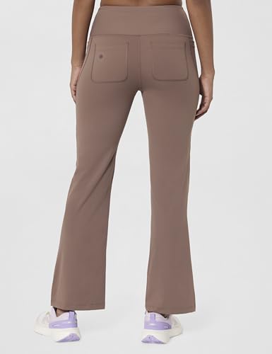 Image of BlissClub Ultimate Flare Pants for Women Upto 5'4 ft | Ribbed Waistband, 4 Pockets | High Waist Trousers and Formal Pants for Office wear
