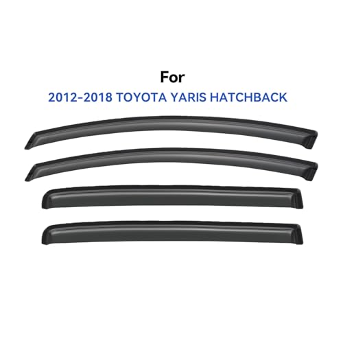 Image of Window Visors Rain Guards for 2012-2018 Toyota Yaris Hatchback, Out-Channel Window Vent Wind Deflectors Visors Shades for 12-18 Toyota Yaris