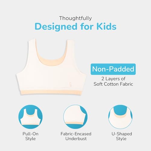Image of YouGotPlanB Cotton Sports Bra | Ages 8-16 Years | U-Shaped Style | Non-Padded, Double-Layered for Coverage