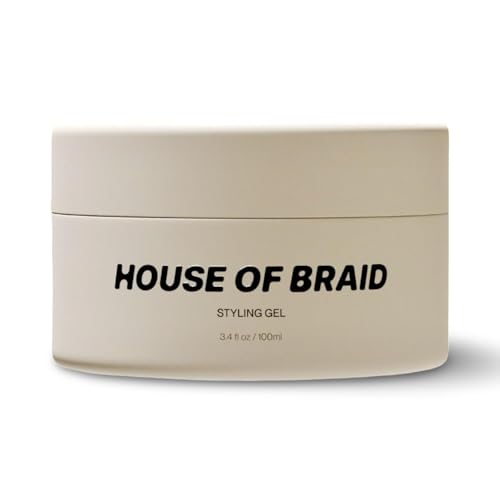 House Of Braid Hair Styling Gel - Extra Hold for Curly, Wavy, Slick Back, Edge Control, Braid Gel - Non Toxic, Frizz and Flake Free Hair Jam with All Natural Ingredients (3.4 Oz)