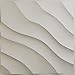 Ekena Millwork 19 5/8"W x 19 5/8"H Modern Wave EnduraWall Decorative 3D Wall Panel, Satin Blossom White (12-Pack for 32.04 Sq. Ft.