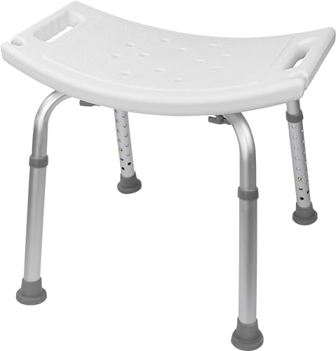 Vaunn Medical Tool-Free Assembly Spa Bathtub Adjustable Shower Chair Seat Bench with Removable Back