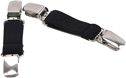 Mitten Clips Stainless Steel Elastic Gloves Clips for Kids and Adults （3 Pairs, Black）3
