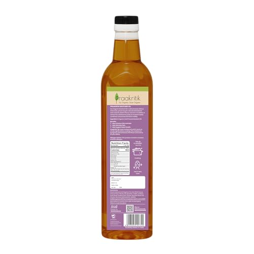 Image of Praakritik Organic Cold Pressed Mustard Oil 1L Kachi Ghani Mustard Oil, Kachi Ghani Sarso Ka Tel 1L, 100% Certified Organic Oil (Pack of 2)