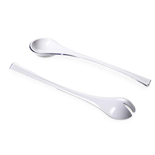 Omada Design Couverts à salade, vaisselle modernes, avec effet dégradé sur l'extérieur, Ligne Trendy, Blanc