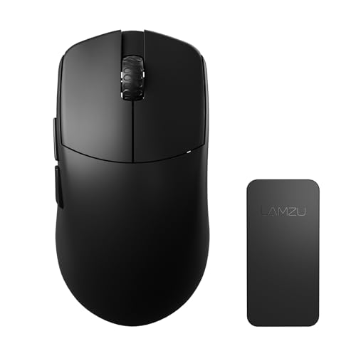 Image of Lamzu Maya 4K Wireless Gaming Mouse, Ultra Lightweight 45g, Mechanical Switch,26000 DPI, Symmetrical, MCU Nordic 52840, Silver TTC Encoder, PAW3395 Sensor-4K Dongle Included (Black)
