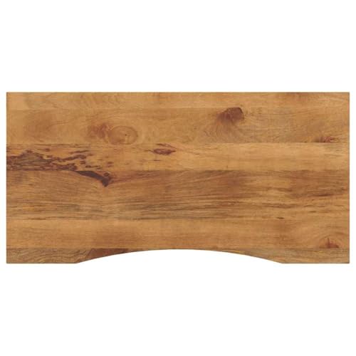 vidaXL Schreibtischplatte, Bürotischplatte mit Aussparung, Tischplatte für Schreibtisch Esstisch, Ersatztischplatte Holzplatte, 110x50x2,5cm Massivholz Mango
