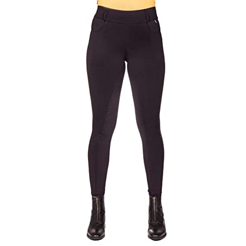 Pantalon d'équitation haut de gamme QHP Fardau noir femme full grip 42
