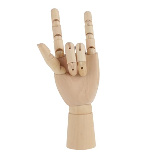 Artist Hand Mannequin with Goodly Proportioned Jointed Fingers for Drawing and Decor Durably Crafted Wooden Sculpture for Art Modeling (10 inch left hand)