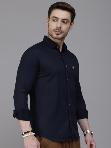 Image of Majestic Man Comfort Slim Fit Solid Pure Cotton Casual Shirt