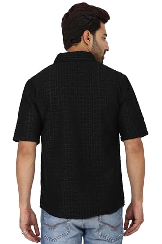 Image of SIGHTBOMB Suede Textured Soft Touch Fitted Shirt for Men