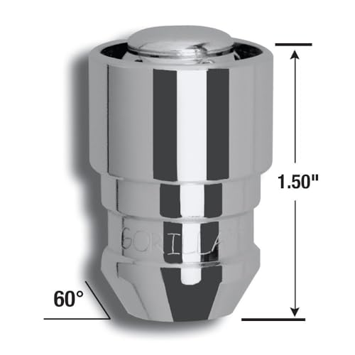 Image of Gorilla Guard Lock Set Acorn Bulge 3 /4&13 /16 DualHex 14x1.5 Chrome 4qty 61641-2K