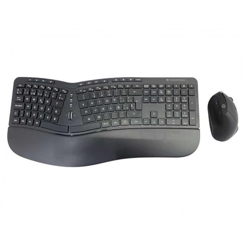 Conceptronic ORAZIO02ES Ergo - Kit inalámbrico de Teclado ergonómico y ratón Vertical, español