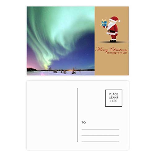 Cartes postales Night Stars Arctic Aurora pour envoyer un message d'amour à Noël