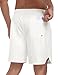 MoFiz Mens Swim Trunks 7 Inch Swim Shorts with Compression Liner Swimming Suits Board Shorts Surf Short Bathing Suit White XL