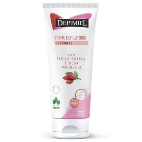 Creme Depilatório Corporal c/Argila Branca e Rosa Mosqueta–120g