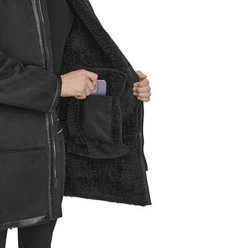 Image of DKNY Men's Long Faux Shearling Coat