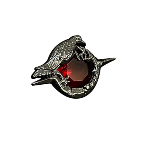 Image of Game LAD Sylus Crow Cosplay Badge Necklace Alloy Red Gem Brooch Lapel Pins Jewelry Bag Costume Accessories Prop Gifts