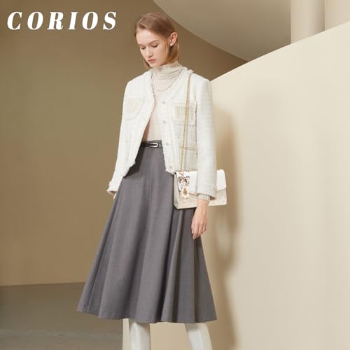 Image of CORIOS Elegant Shoulder Bag for Women - PU Leather Handbag with Sequin Crossbody & Messenger Bag Styles