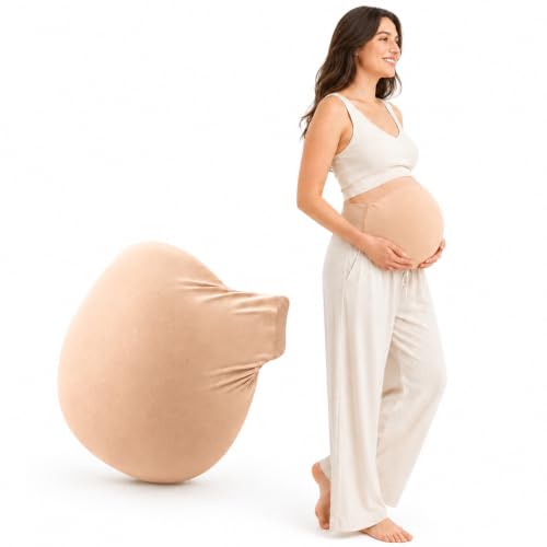 Adjustable Fake Pregnancy Belly with Memory Foam Realistic Maternity Bump for Role Play Photo Shoots Halloween Christmas & Film Costumes (Small(2-4Months))