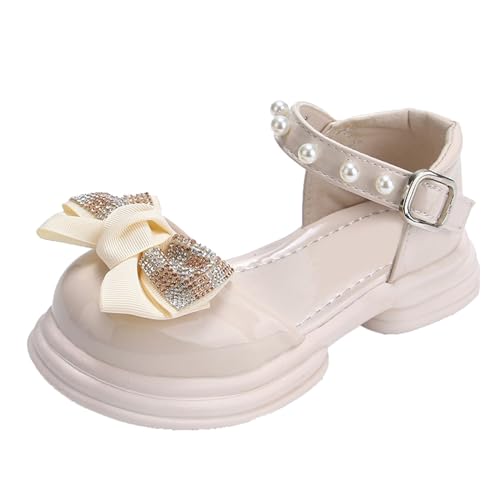 IWIHMIV Girl Heels Summer Sandals for Girls Closed Toe Bow Sandals Adjustable Party Sandal With Hook Loop Back Strap