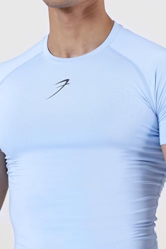 Image of FUAARK Men's Half Sleeve Compression T-Shirt - Athletic Base Layer for Fitness