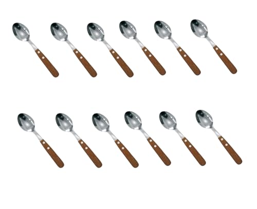 Super Mundo - 12pcs Cucharas con Mango Madera Comprimida Fresada (94158)