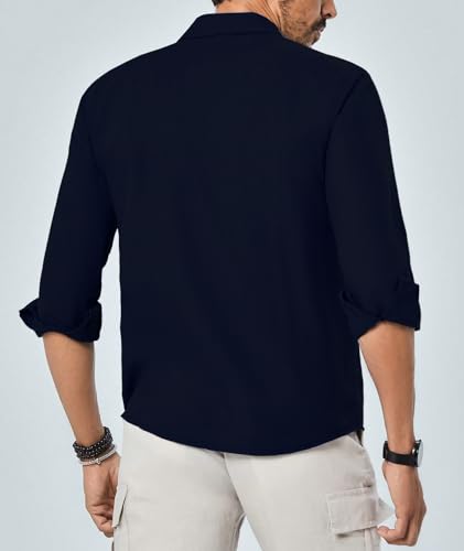 Image of TAGDO Men's Cotton Blend Full Sleeve Solid Shirt with Pocket (5169)