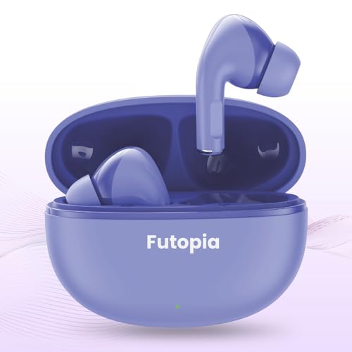 Image of FUTOPIA FirePods Bluetooth 5.4 TWS Earbuds with 13mm Drivers, Deep Bass, Type-C Fast Charging & 200mAh Charging Case- Blue