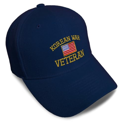 Speedy Pros Baseball Cap American Veteran Korean War A Embroidery Acrylic Dad Hats for Men & Women Strap Closure Navy