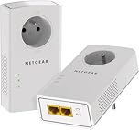 NETGEAR PLP2000-100FRS, CPL 2000 Mbps avec 2 Ports Ethernet, Prise CPL Fibre idéal pour Avoir Internet Partout dans la Maison et Profiter du Service Multi-TV, Compatible avec Toutes Les Box Internet